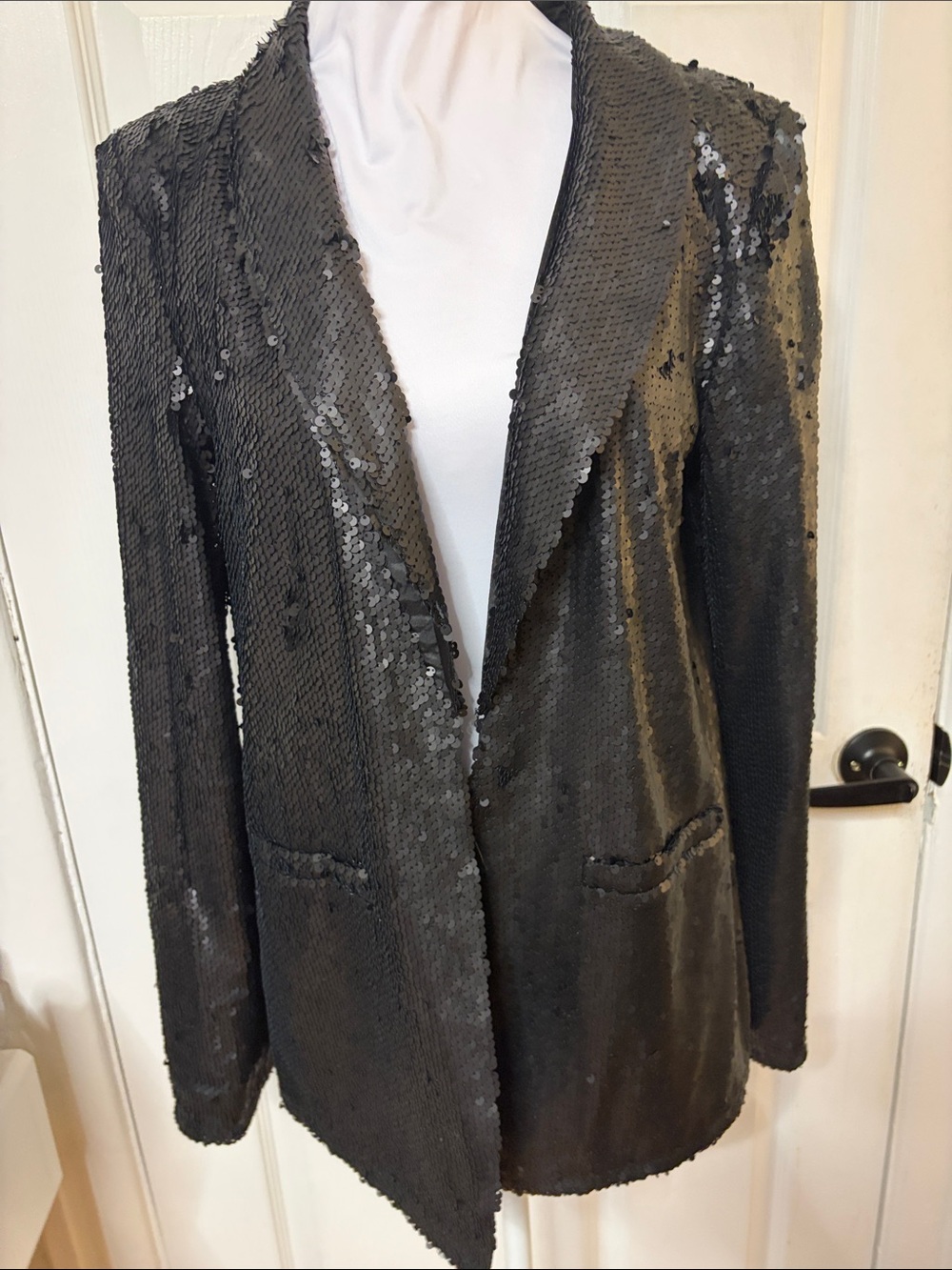Aqua Black Sequin Blazer Jacket